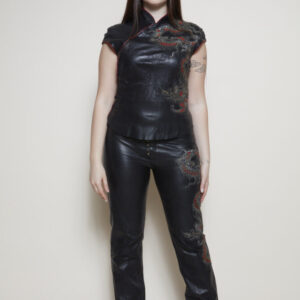 Roberto Cavalli leather vest and pants