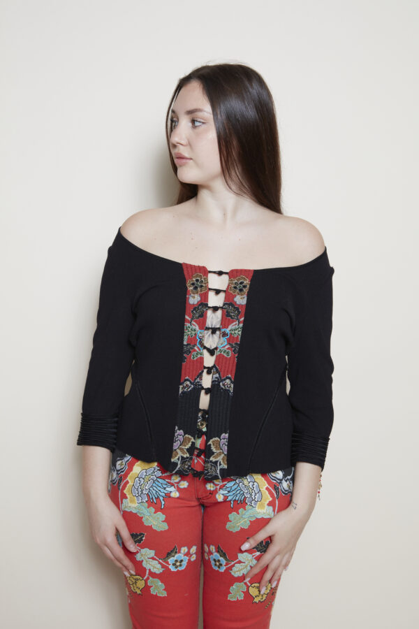 Roberto Cavalli tank top and pant detail