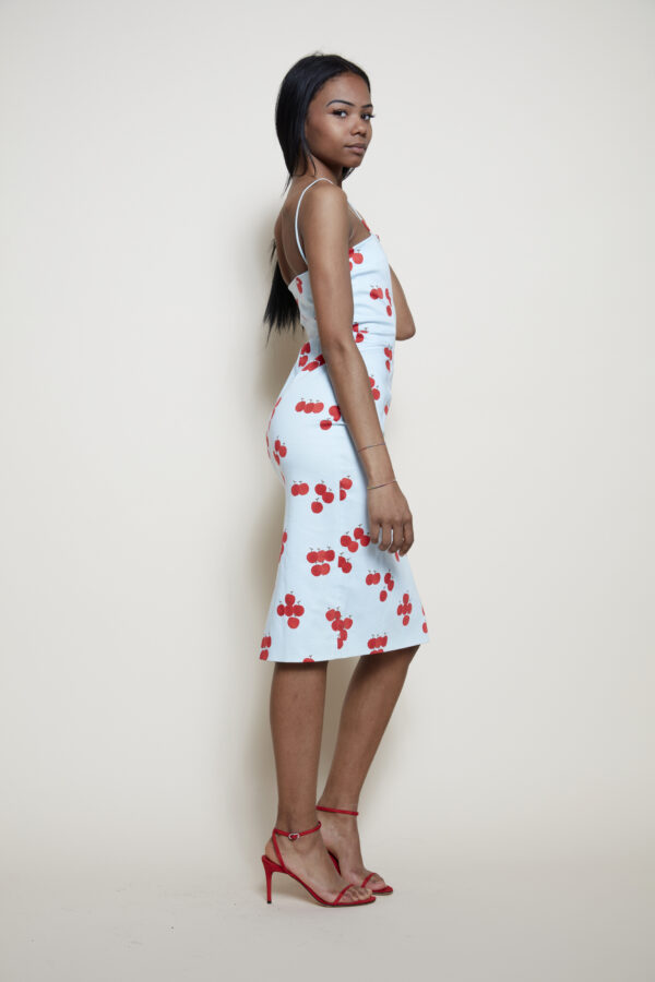 Moschino Cheap and Chic midi dress with cherry pattern side