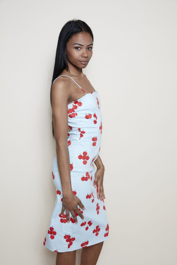 Moschino midi dress with cherry pattern side
