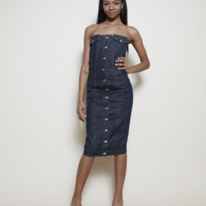 Jean Paul Gaultier midi denim dress front