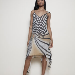 Gianfranco Ferré Silk asymmetrical midi dress