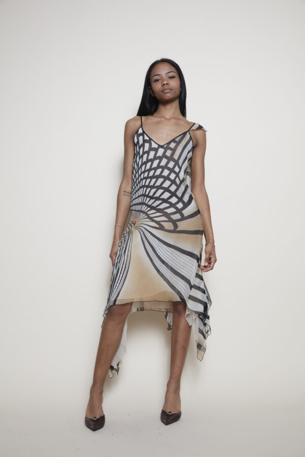 Gianfranco Ferré Silk asymmetrical midi dress