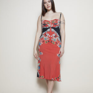 Roberto Cavalli Midi dress with ties.