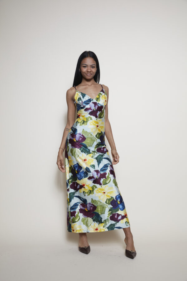 Mariella Burani Vintage maxi dress with floral print detail