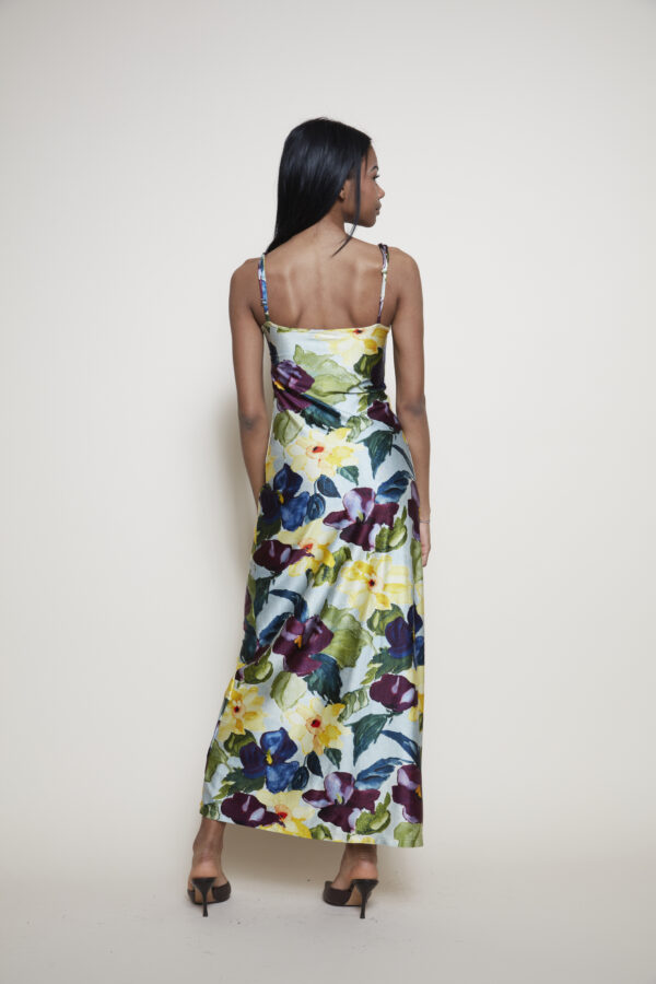 Mariella Burani Vintage maxi dress with floral print back