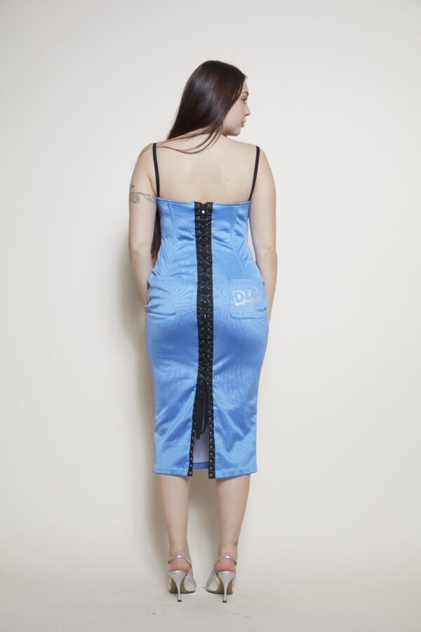 D&G vintage light blue midi dress with laces back
