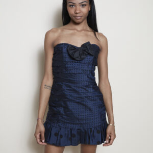 Louis Feraud black mini polka dot dress
