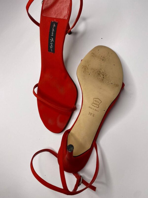 vintage satin red sandals 1