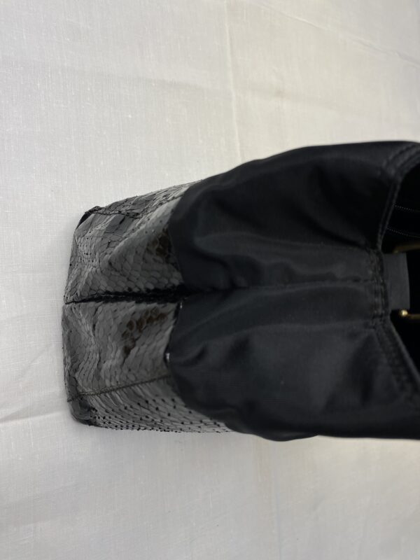 Prada Vintage nylon and python bucket bag side