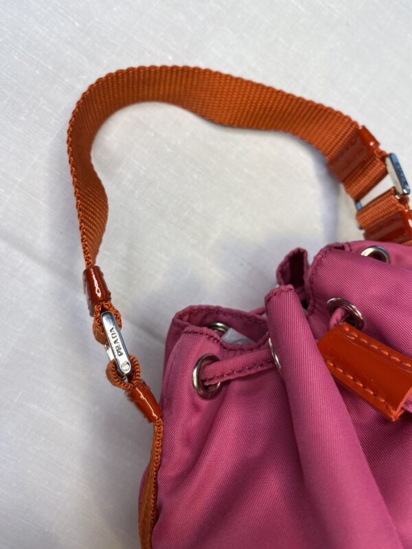 Prada red pink bucket bag 3