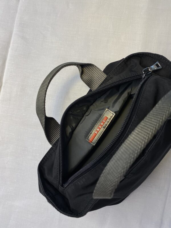 Prada black nylon mini clutch bag 5