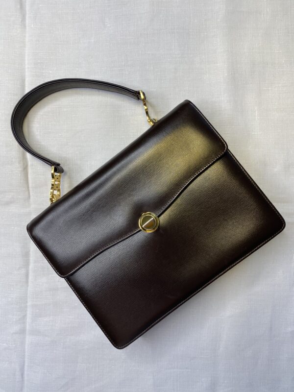 gucci vintage brown clutch bag front